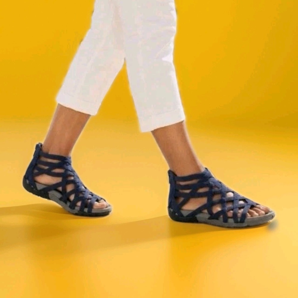 Baretraps Samina Women's 9.5M Navy Blue Gladiator Sandals Strappy Zip - Picture 2 of 8